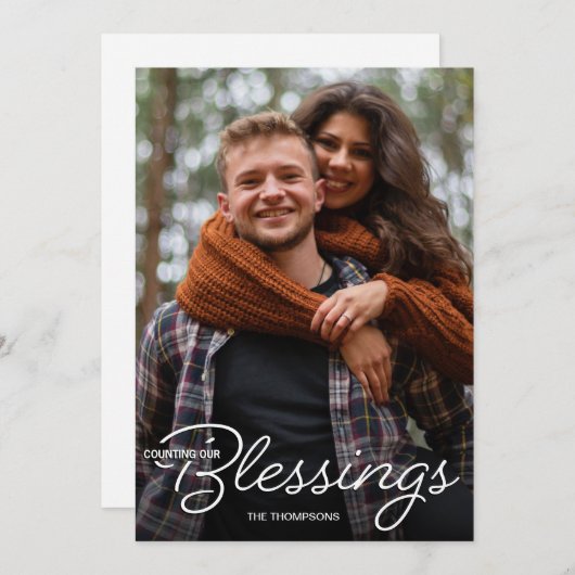 恵みの数を数える初めてのクリスマス写真 案内状 (正面/裏面)