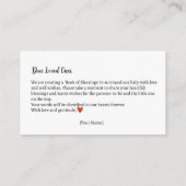 恵みの本テディベア赤ちゃんシャワー エンクロージャーカード (裏面)