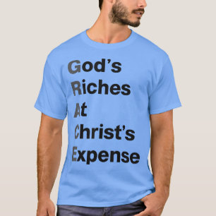 恵みの神々はキリストの費用ブラックグレーで富 Tシャツ