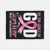 恵みの神によってI#39;m生存乳癌A フリースブランケット (正面(横))