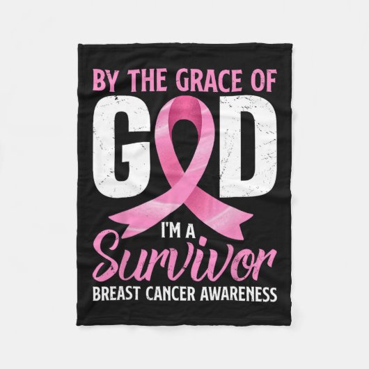 恵みの神によってI#39;m生存乳癌A フリースブランケット (正面)