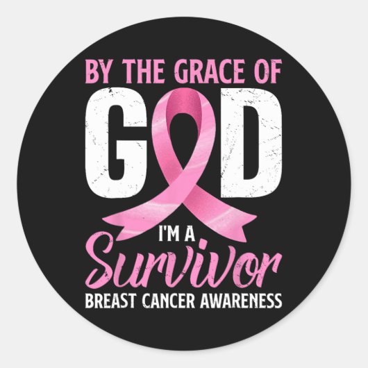 恵みの神によってI#39;m生存乳癌A ラウンドシール (正面)