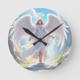 恵みの道：平和な上りの天使 ラウンド壁時計