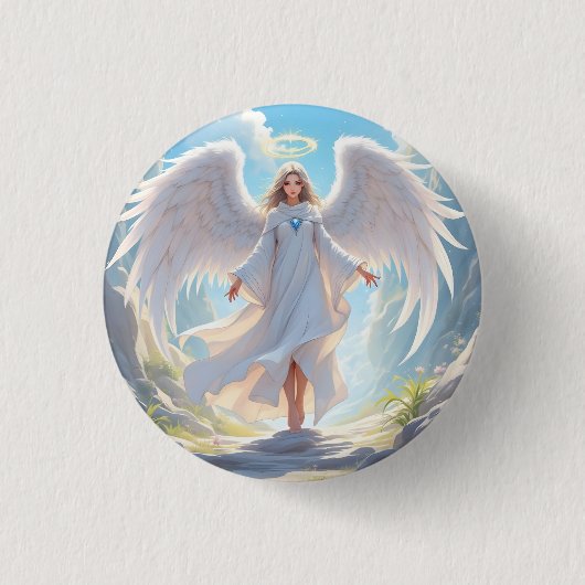 恵みの道：平和な上りの天使 缶バッジ (正面)
