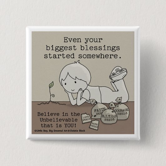 恵みはどこかで開始 缶バッジ (正面)