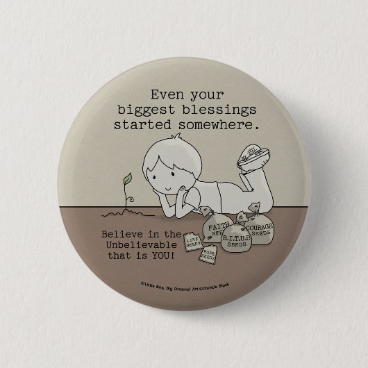 恵みはどこかで開始 缶バッジ (正面)