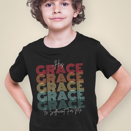 恵みは十分 - 福音の少年用イエス Tシャツ