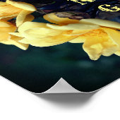 恵みイエローローズインスパイア抽象芸術の言葉 ポスター (角)