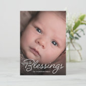 恵みクリスマスベビー写真誕生のお知らせ 案内状 (スタンド正面)