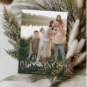 恵みスエレガントクリプト写真緑のクリスマス シーズンカード