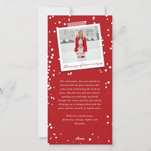 恵みスクリプト宗教的なクリスマスのエレガント写真 シーズンカード (裏面)