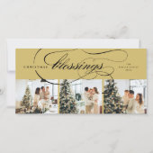 恵みスクリプト宗教的なクリスマスのエレガント写真 シーズンカード (正面)