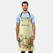 恵みズエレガント秋秋の収穫感謝祭 エプロン (着用した状態)