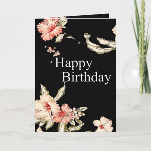 恵みハイビスカス誕生日 カード (正面)