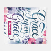 恵みパーソナライズされたとキリスト教徒 フリースブランケット (正面(横))