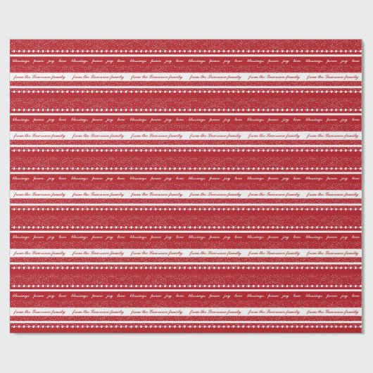 恵みピースラブジョイパーソナライズされたクリスマス ラッピングペーパー (フラット)