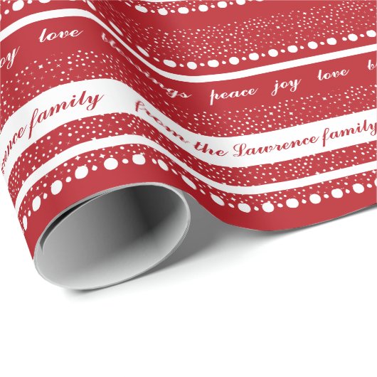 恵みピースラブジョイパーソナライズされたクリスマス ラッピングペーパー (ロールコーナー)