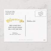 恵みフェイク金ゴールドスクリプトホリデークリスマスフォト シーズンポストカード (裏面)