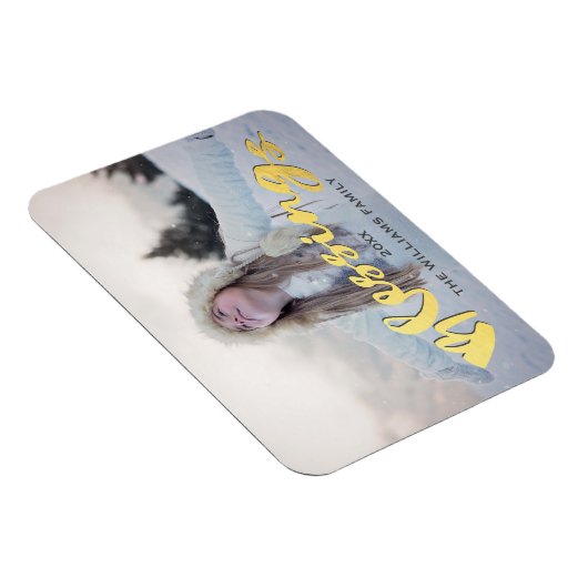 恵みフェイク金ゴールドスクリプトホリデークリスマスフォト マグネット (右側)