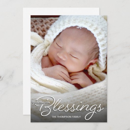 恵みベビーの誕生発表 案内状 (正面/裏面)