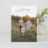 恵みミニマル家族写真クリスマスカード シーズンカード (スタンド正面)