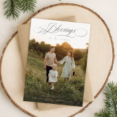 恵みミニマル家族写真クリスマスカード シーズンカード