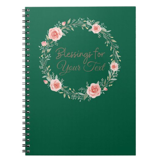 恵みリース名前をカスタムするクリスチャン ノートブック (正面)