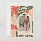 恵みレッドバードボタニカル2フォトクリスマス シーズンカード (正面)