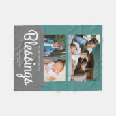 恵み数 |家族の写真コラージュ フリースブランケット (正面(横))