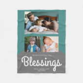 恵み数 |家族の写真コラージュ フリースブランケット (正面)