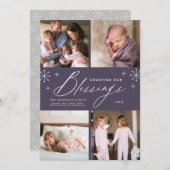 恵み新生児4フォトクリスマスホリデーカード シーズンカード (正面/裏面)