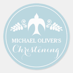 恵み男の赤ちゃん《キリスト教》洗礼式や命名式招待状 ラウンドシール