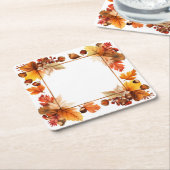 恵み:リース収穫 スクエアペーパーコースター (アングル)