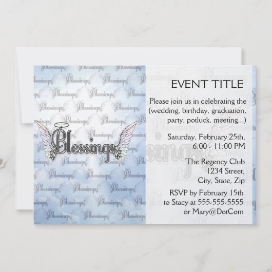 恵み，天使の翼，光背 招待状 (正面)