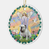 恵み – 英語のブルディング（白） セラミックオーナメント (左)