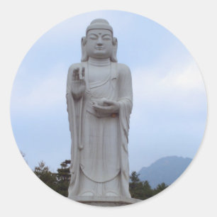 恵み-韓国の仏の石造りの彫像 ラウンドシール