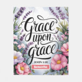 恵パーソナライズされたみの上の恵みキリスト教徒の女性 フリースブランケット (正面)