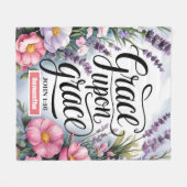 恵パーソナライズされたみの上の恵みキリスト教徒の女性 フリースブランケット (正面(横))