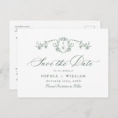 恵ビクトリアン華美みフローラの緑の保存日付 ポストカード (正面/裏面)