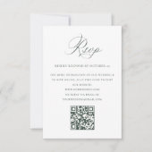 恵ビクトリアン華美みフローラセージQRコー結婚ド 出欠カード (正面)