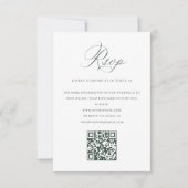 恵ビクトリアン華美みフローラセージQRコー結婚ド 出欠カード (正面)