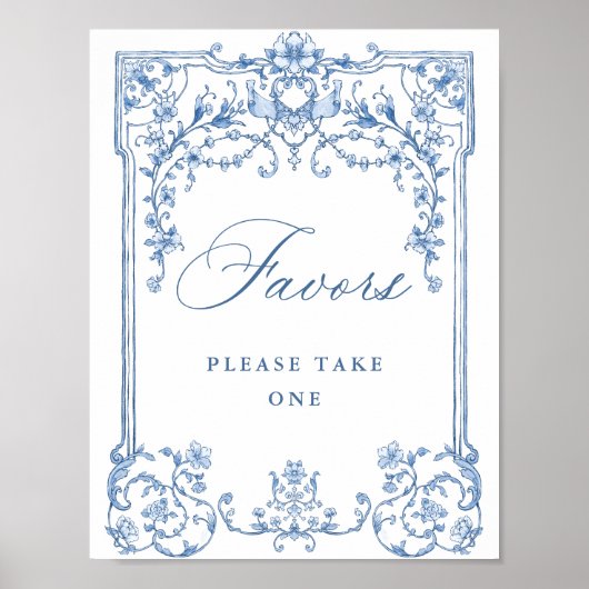 恵ビクトリアン華美みフローラブルーの好意結婚 ポスター (正面)