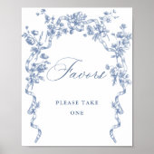 恵ビクトリアン華美み埃の多い青の好意サイン ポスター (正面)