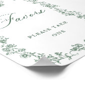 恵ビクトリアン華美み緑の花の好意サイン ポスター (角)