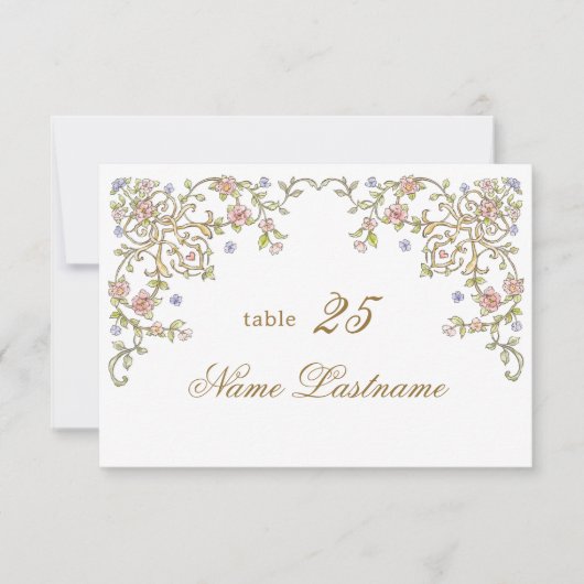 恵ビクトリアン華美フローラ結婚座席表 招待状 (正面)