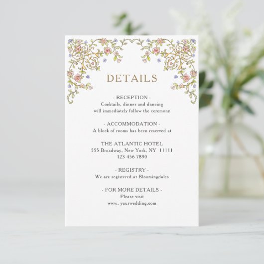 恵ビクトリアン華美フローラ結婚詳細 エンクロージャーカード (スタンド正面)