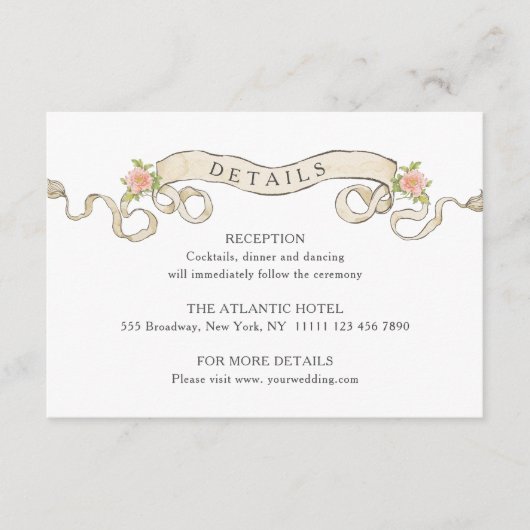 恵ビクトリアン華美フローラ結婚詳細 エンクロージャーカード (正面)