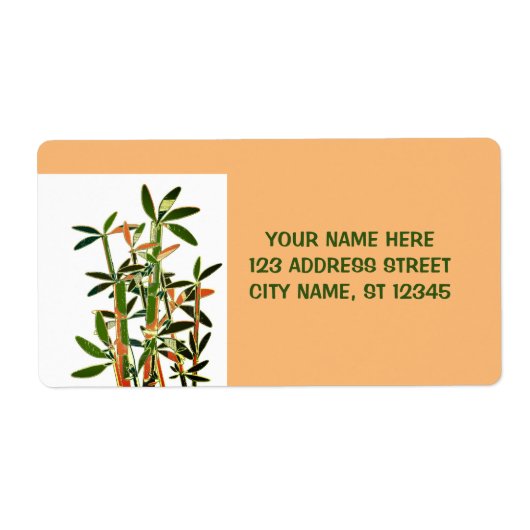 恵中国のまれた竹のパーソナライズされた木。 ラベル (正面)