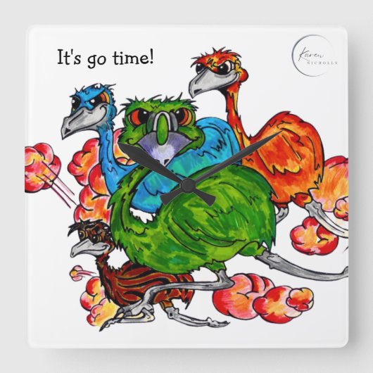 恵夢走 スクエア壁時計 (正面)