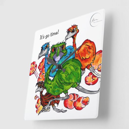 恵夢走 スクエア壁時計 (傾斜)